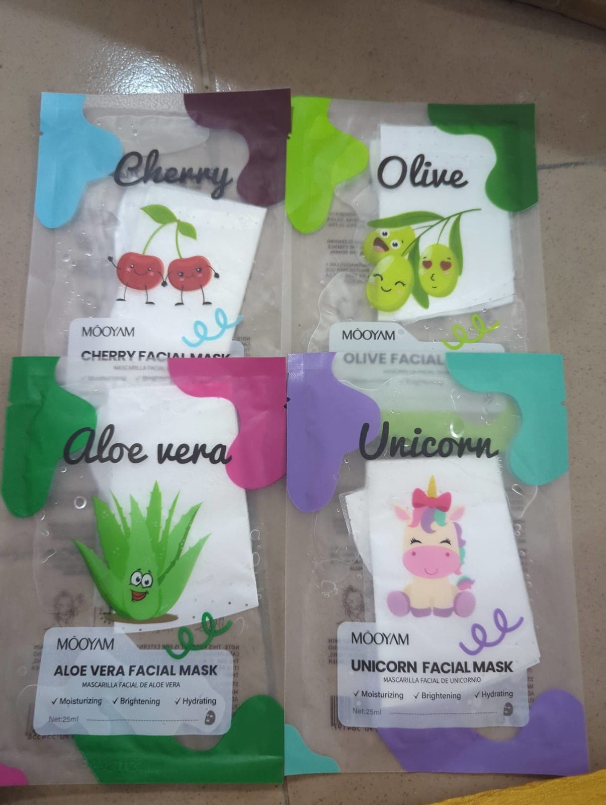 Masque de visage  Hydratant fruités x 3